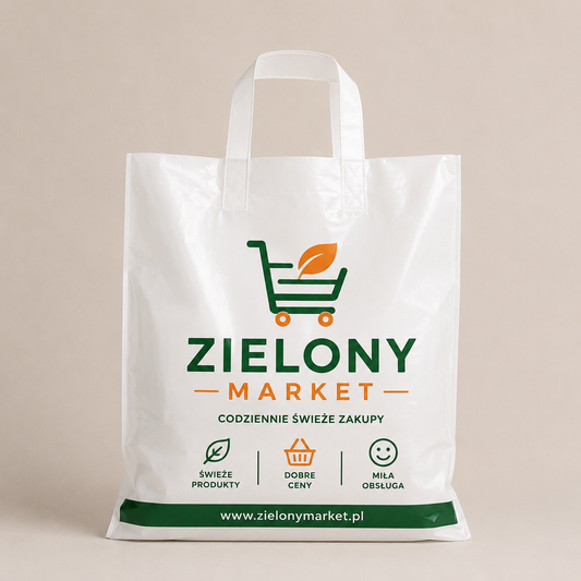 Z uchwytem taśmowym z nadrukiem